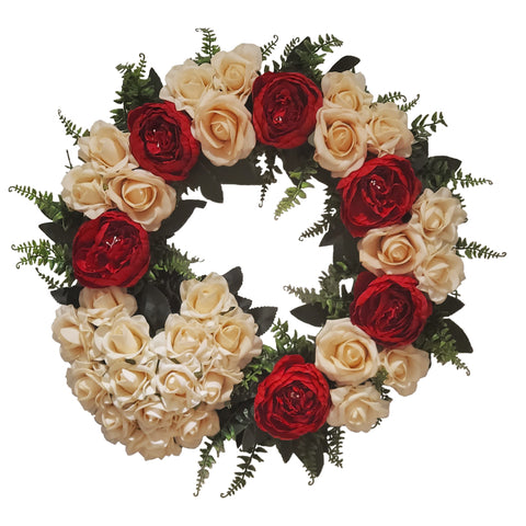 NEW "In Love"  Tombstone Wreath and Heart Tribute -19" Diameter