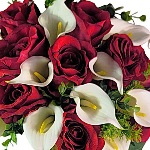 NEW-"Deep in My Heart-Red" Mausoleum Bouquet-19"