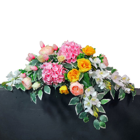 NEW-SALE-"Tranquil Memories Pink" PREMIUM Headstone Saddle- 39"Width