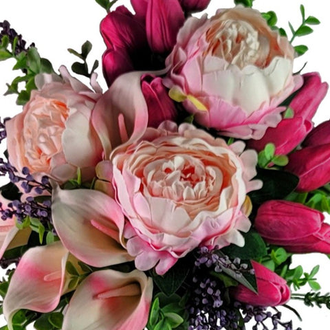 NEW DESIGN- "Warm Embrace" Mausoleum Bouquet-PREMIUM-15" Including Drop