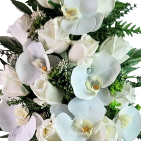 NEW RECIPE-"With Compassion" Mausoleum Bouquets-15" H