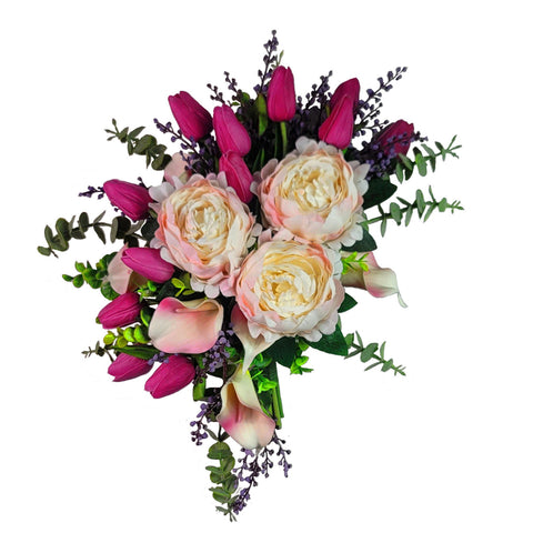 NEW DESIGN- "Warm Embrace" Mausoleum Bouquet-PREMIUM-15" Including Drop