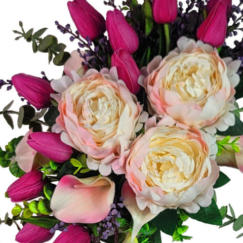 NEW DESIGN- "Warm Embrace" Mausoleum Bouquet-PREMIUM-15" Including Drop