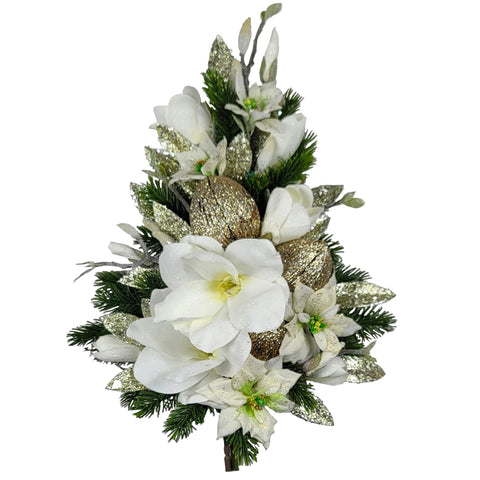 NEW-SALE-"White Christmas"Mausoleum Bouquet-18"H