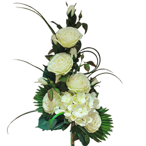 NEW "Elegant White Flame" Mausoleum Bouquet-18"H-PREMIUM PRODUCT