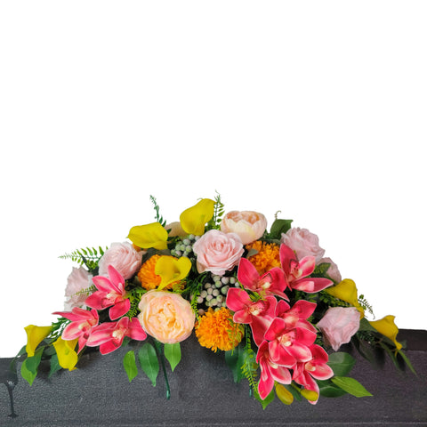 NEW RECIPE-SALE- "Garden of the Sunrise" Tombstone Saddle-30" Width