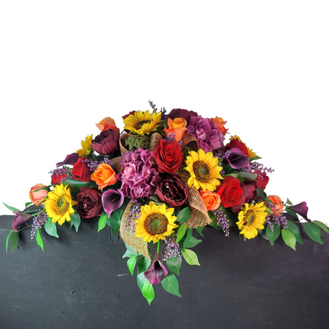 NEW DESIGN-"Garden of Sunshine" Tombstone Saddle-36" Width -2 Options