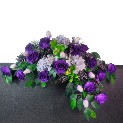 NEW RECIPE-SALE-"Purple Passion Headstone Saddle-PREMIUM-30"Width