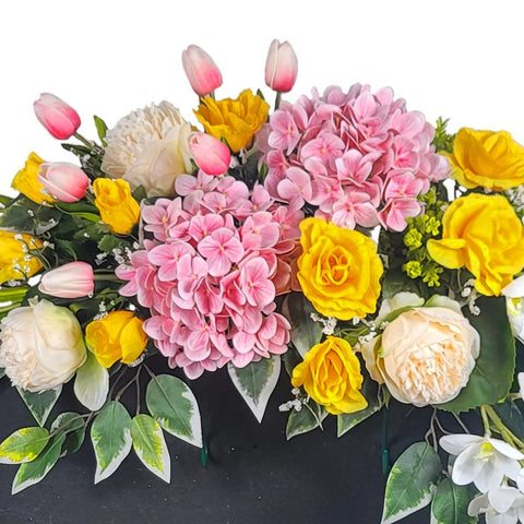 NEW-SALE-"Tranquil Memories Pink" PREMIUM Headstone Saddle- 39"Width