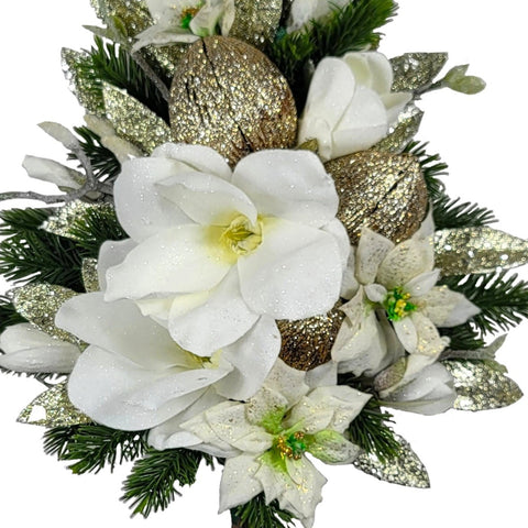 NEW-SALE-"White Christmas"Mausoleum Bouquet-18"H