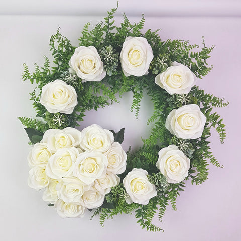 Our Signature Wreath and Heart Tribute-20"D-14 Colour Options