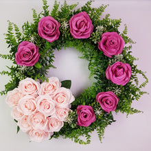 Our Signature Wreath and Heart Combination Tribute-20"D-14 Colour Options