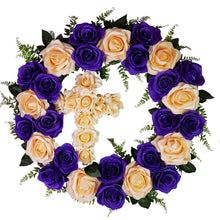 "Gracing In Faith" Tombstone WREATH/CROSS-22"Diameter-AVAILABLE IN 3 COLOUR OPTIONS