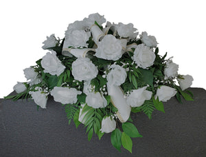 "Fields of Roses" Headstone Saddle-10 Colors Options-26"L