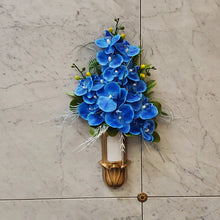 "Blue-ming Orchid"- Mausoleum Bouquet-17"H