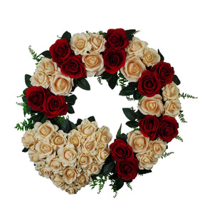 "Gracing in Love" Tombstone WREATH/HEART-21"Diameter-AVAILABLE IN 3 COLOUR OPTIONS