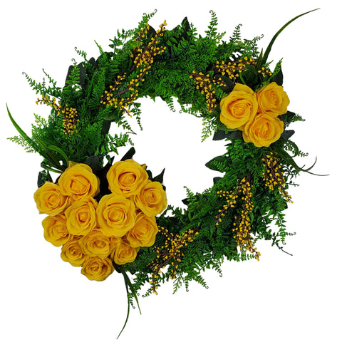 Contemporary "Eternal Love"  Wreath and Heart Tombstone Tribute- 21"Diameter