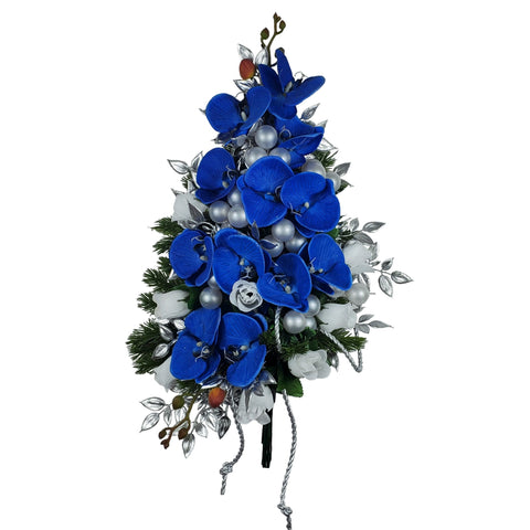 SALE "Blue Light"  Mausoleum Bouquet-20"H-PREMIUM