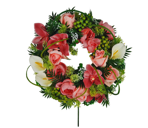 SALE "Blooming horizons" Mausoleum Wreath Tribute-14" Diameter