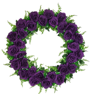 "Loved & Missed" Tombstone Wreath-23" Diameter-Available in 6 Colours