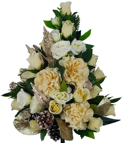 NEW "Peace on Earth" Mausoleum Bouquet-17"H