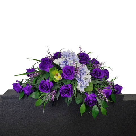 "Purple Passion Headstone Saddle-26"Width