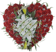 SALE "Casablanca & Roses" Full Heart Tombstone Tribute-PREMIUM-30"D-Available in 3 colour options