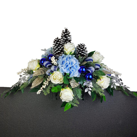 SALE-"Silver Blue Cloud" Tombstone Saddle-PREMIUM-36"Width