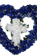 "Always Loved" Open Heart and Cross Combination-BLUE-25"D