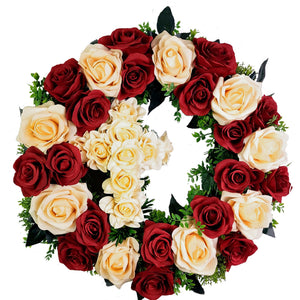 "Gracing In Faith" Tombstone WREATH/CROSS-22"Diameter-AVAILABLE IN 3 COLOUR OPTIONS