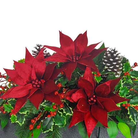 NEW "Poinsettias, Berries & More" Tombstone Saddle-30"Width