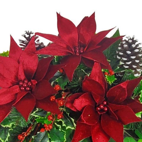 NEW "Poinsettias, Berries & More" Tombstone Saddle-30"Width